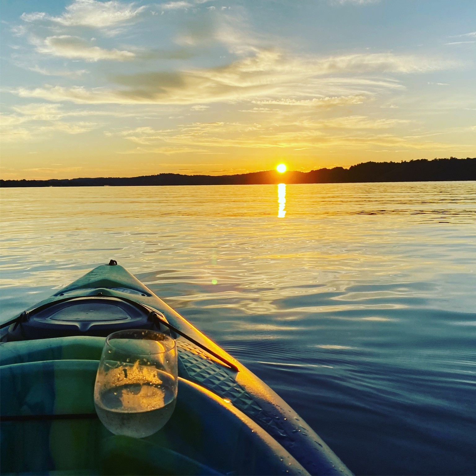 Golden sunset from a kayak